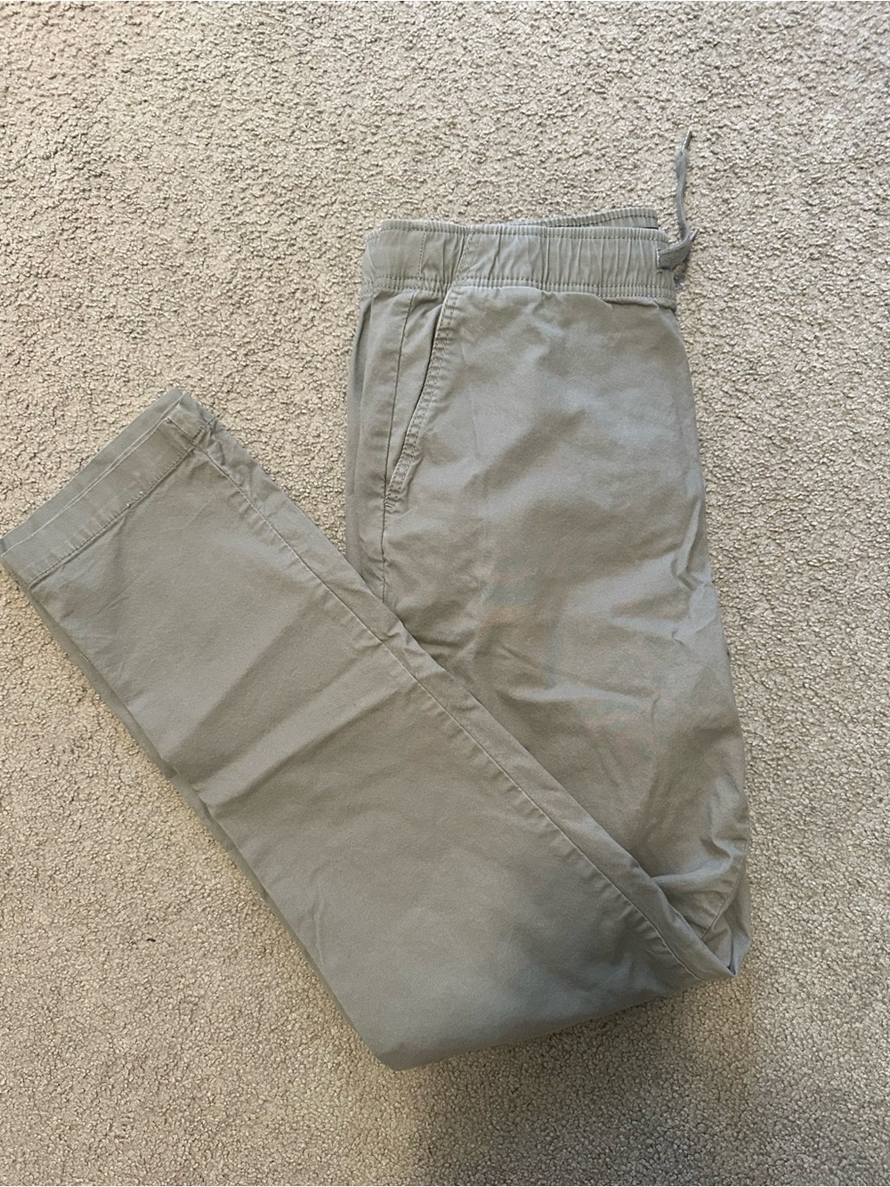 Denver Hayes Casual Drawstring Pants in Light Olive